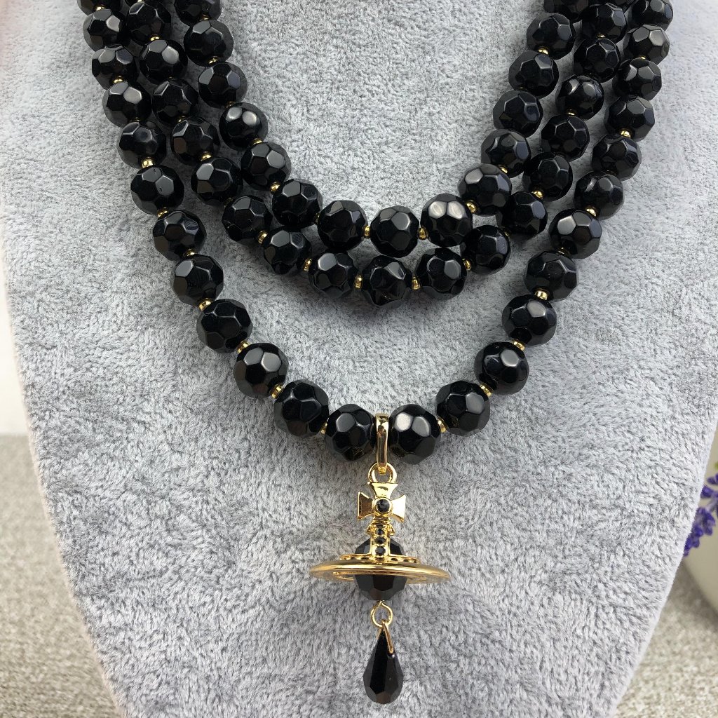 Vivienne Westwood Three Row Pearl Bas Relief Choker In Gold Brand New